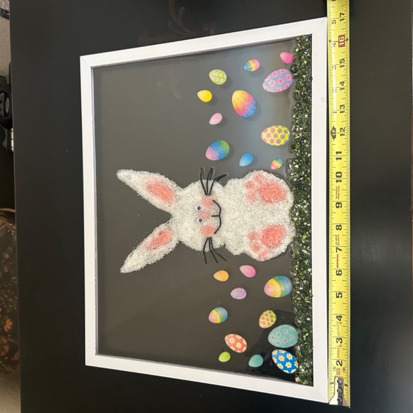 Easter Bunny Crushed Glass Resin Art Frame. NWOT - Picture 7 of 9